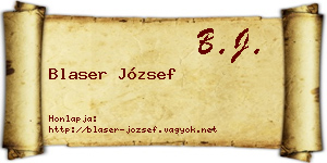 Blaser József névjegykártya